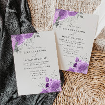 Lavender Purple & Silver Floral Elegant Wedding