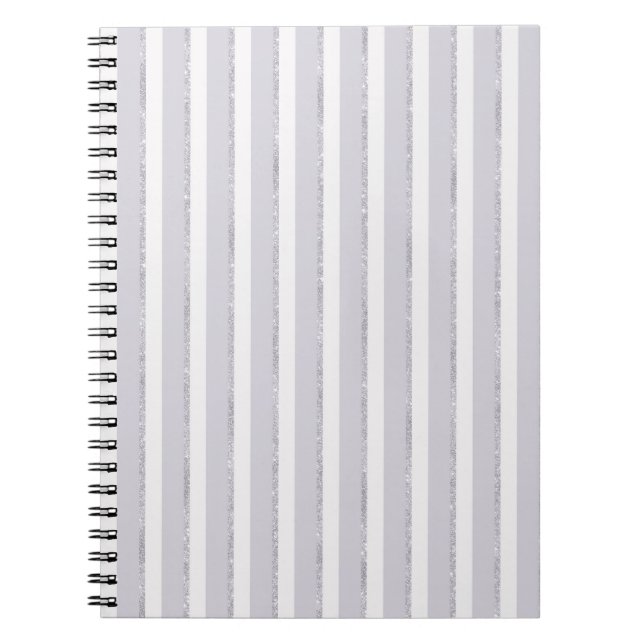 Lavender Purple Sparkle Glitter Stripes   Notebook (Front)