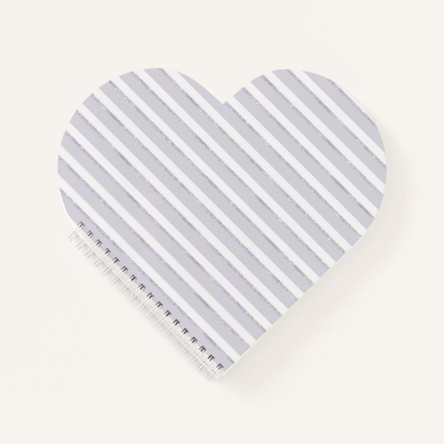Lavender Purple Sparkle Glitter Stripes   Notebook (Front)