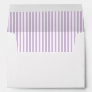 Lavender Purple Stripe Lined Envelopes