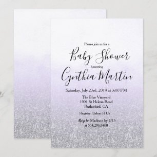 Lavender Purple Watercolor Baby Shower Invitation