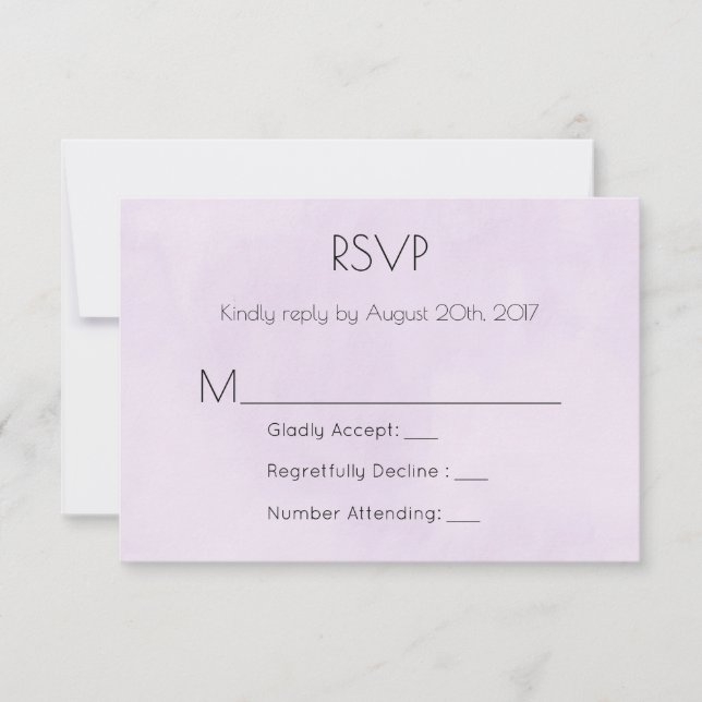 Lavender Purple Watercolor RSVP (Front)