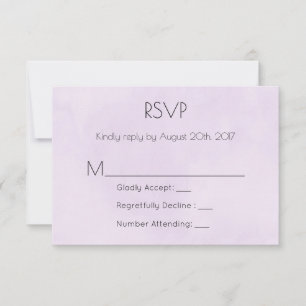Lavender Purple Watercolor RSVP Card