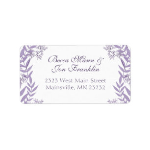 Lavender Purple Wedding Botanical Label