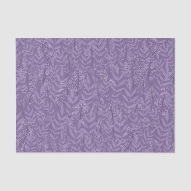 Lavender Purple Wedding Botanical Tissue Paper (Front)