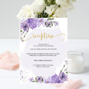 Lavender Purple Wedding Reception Enclosure Card