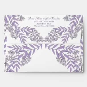 Lavender Purple Wedding Vintage Botanical Envelope