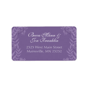 Lavender Purple Wedding Vintage Botanical Label