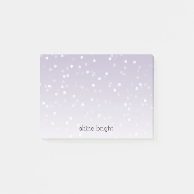 Lavender Purple White Bokeh Confetti Post-it Notes (Front)
