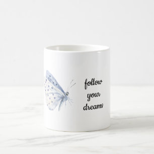 Lavender Purple White Butterfly Coffee Mug