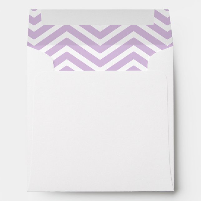 Lavender Purple White Chevron Lined Envelopes (Back (Bottom))