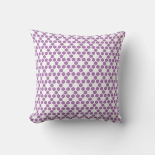 Lavender Purple White Geometric Hexagon Pattern Cushion