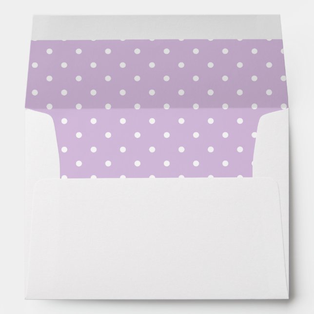 Lavender Purple White Polka Dot Lined Envelopes (Back (Bottom))