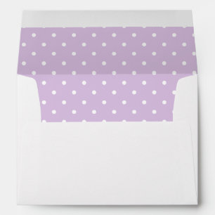 Lavender Purple White Polka Dot Lined Envelopes