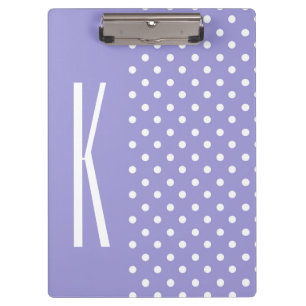 Lavender Purple & White Polka Dots Clipboard
