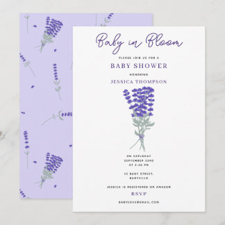 Lavender Purple Wildflower Baby in Bloom Shower Invitation