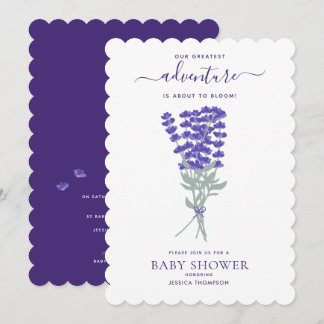Lavender Purple Wildflower Floral Baby Shower Invitation