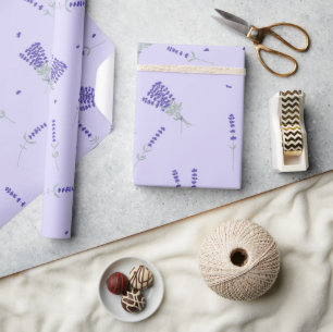 Lavender Purple Wildflower Floral Botanical Wrapping Paper