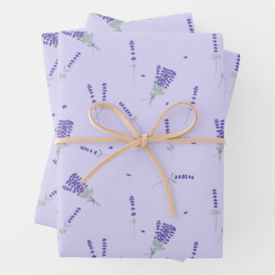 Lavender Purple Wildflower Floral Botanical Wrapping Paper Sheet