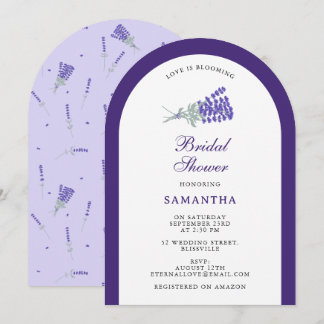 Lavender Purple Wildflower Floral Bridal Shower Invitation