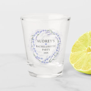 Lavender Purple Wreath Bachelorette Party Shot Glass