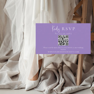 Lavender QR Code Wedding RSVP Enclosure Card