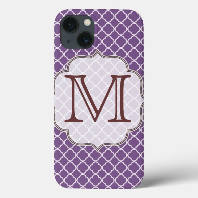 Lavender Quarterfoil Latti Monogram IPAD Case (Back)