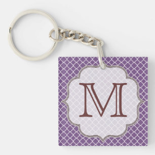 Lavender Quarterfoil Latti Monogram Key Chain