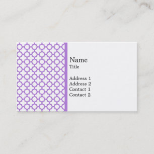 Lavender Quatrefoil Pattern Business Card