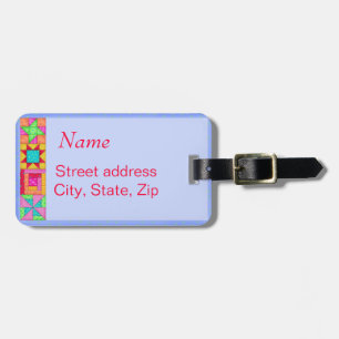 Lavender Quilt Block Luggage or Sewing Machine Tag