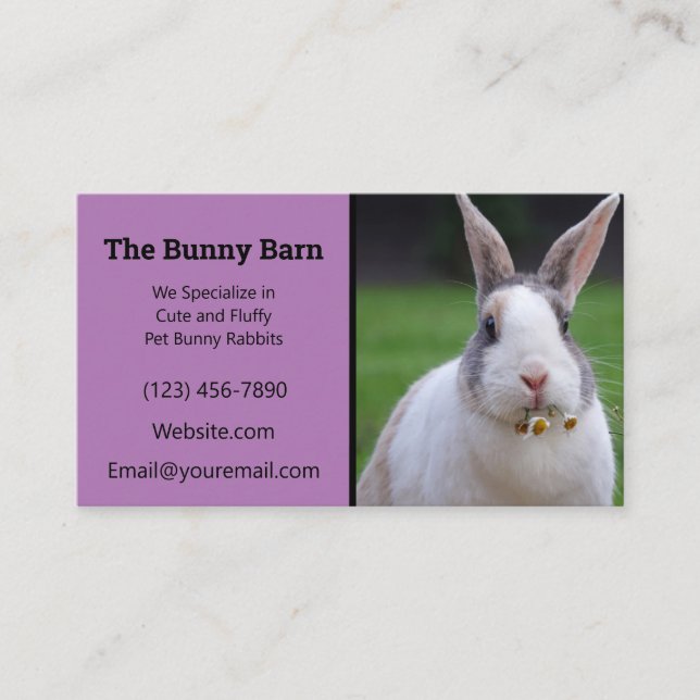 Lavender Rabbit Breeder Business Card (Front)