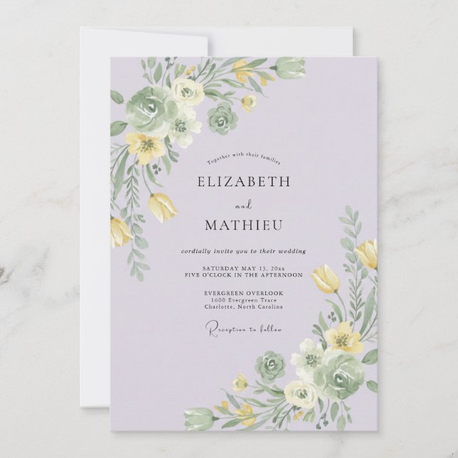 Lavender Radiant Spring Wedding Invitation (Front)