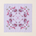 Lavender Red Violet Orchids Square Chiffon Scarf