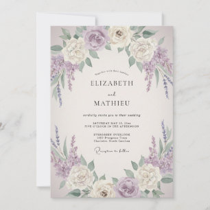 Lavender Refined Vintage Wedding Invitation
