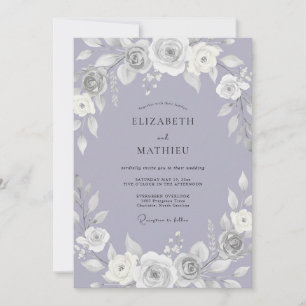Lavender Regal Classic Wedding Invitation