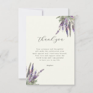 Lavender Regal Floral Bridal Shower Thank You Card