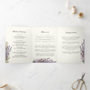 Lavender Regal Folded Wedding Program Tri-Fold Invitation