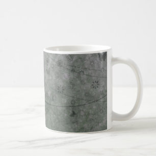 Lavender Retro Flowers and Butterflies Abstract Coffee Mug