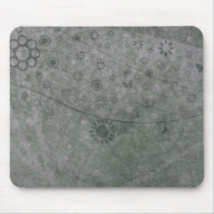 Lavender Retro Flowers and Butterflies Abstract Mouse Mat