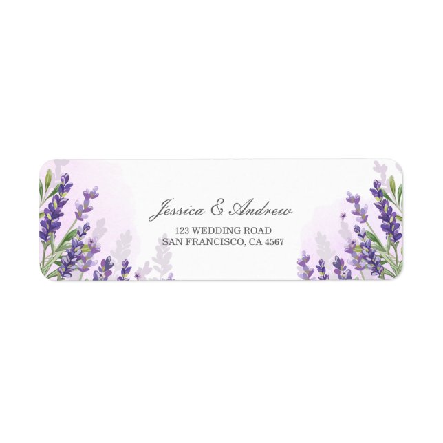 Lavender Return Address Label Rustic Purple Pastel (Front)