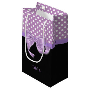 Lavender Ribbon and Polka Dots Small Gift Bag