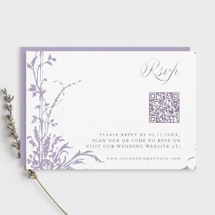 Lavender Romantic Botanical Arch Garden Wedding RSVP Card