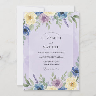 Lavender Romantic Wildflower Wedding Invitation