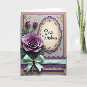 Lavender Rose Best Wishes Card