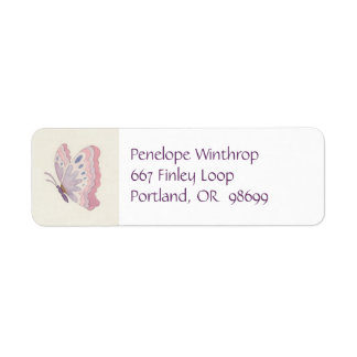 Lavender Rose Butterfly address label