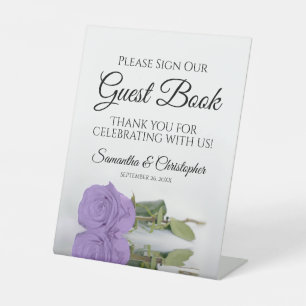 Lavender Rose Elegant Please Sign Our Guest Book