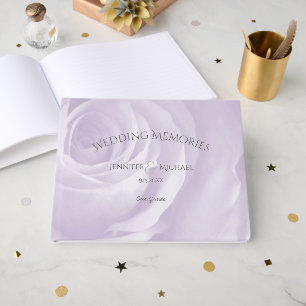 lavender rose elegant wedding guests memories guest book