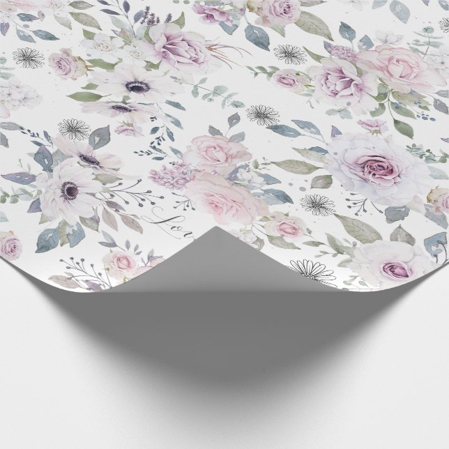 Lavender Rose Love Wrapping Paper (Corner)