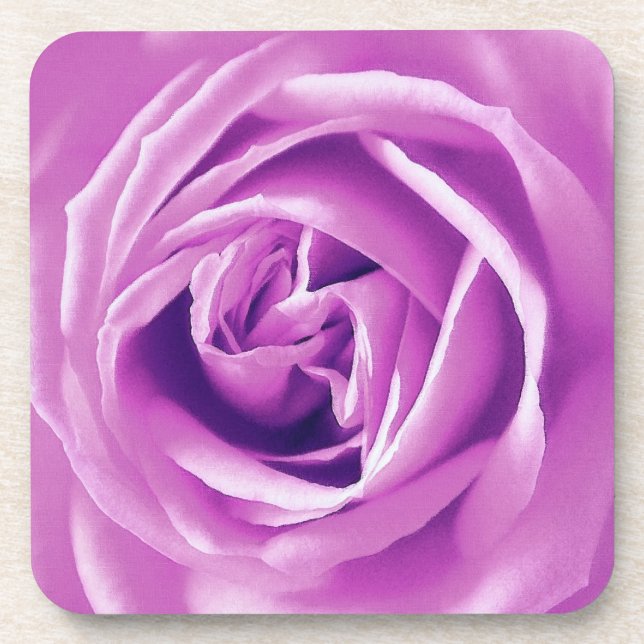 Lavender rose print coaster (Front)