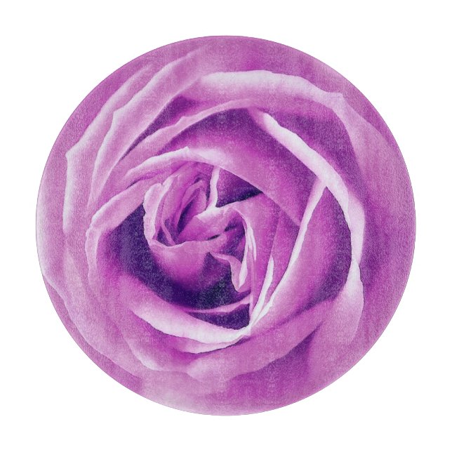 Lavender rose print cutting board (Front)